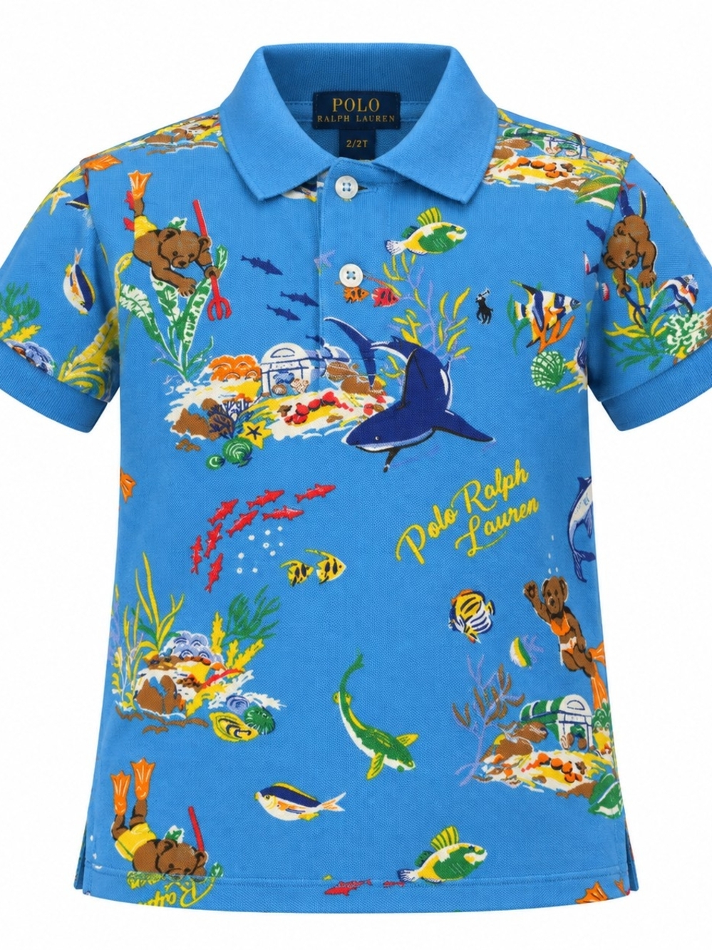 Polo Ralph Lauren Short Sleeve Polo Shirt Scuba Diving Bear Toddler Size Boys 3T